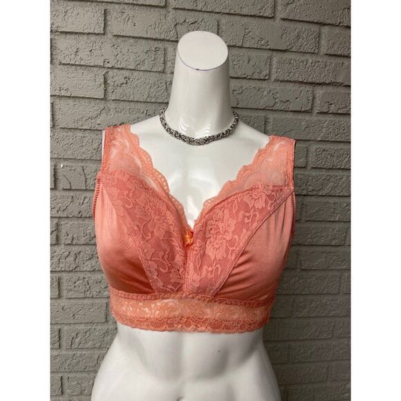 Rhonda Shear Peach Bralette Size L - Picture 1 of 8